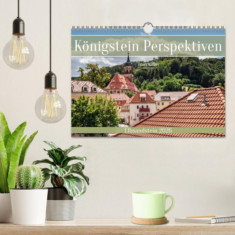 Produktbild: K&ouml;nigstein Perspektiven - Elbsandstein (Wandkalender 2026 DIN A4 quer), CALVENDO Monatskalender