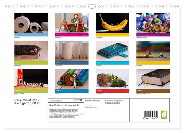 Produktbild: Neue Miniaturen - Klein ganz gro&szlig; 2.0 (Wandkalender 2026 DIN A3 quer), CALVENDO Monatskalender