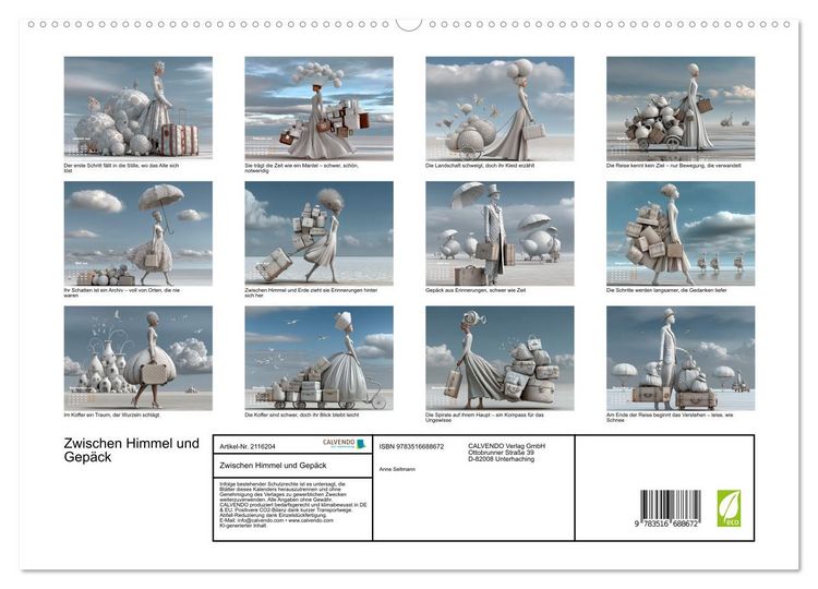 Produktbild: Zwischen Himmel und Gep&auml;ck (hochwertiger Premium Wandkalender 2026 DIN A2 quer), Kunstdruck in Hochglanz