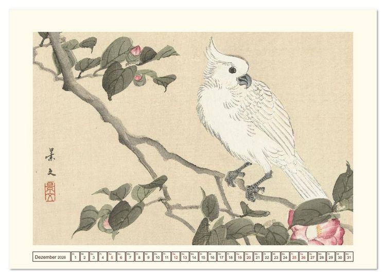 Produktbild: Bl&uuml;te und Feder (Wandkalender 2026 DIN A2 quer), CALVENDO Monatskalender