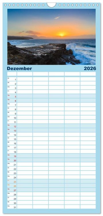 Produktbild: Familienplaner 2026 - Fuerteventura mit 5 Spalten (Wandkalender, 21 x 45 cm) CALVENDO