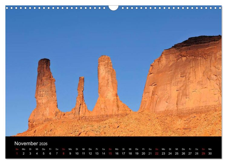 Produktbild: USA - Monument Valley (Wandkalender 2026 DIN A3 quer), CALVENDO Monatskalender
