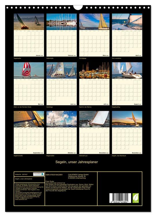 Produktbild: Segeln, unser Jahresplaner (Wandkalender 2026 DIN A3 hoch), CALVENDO Monatskalender