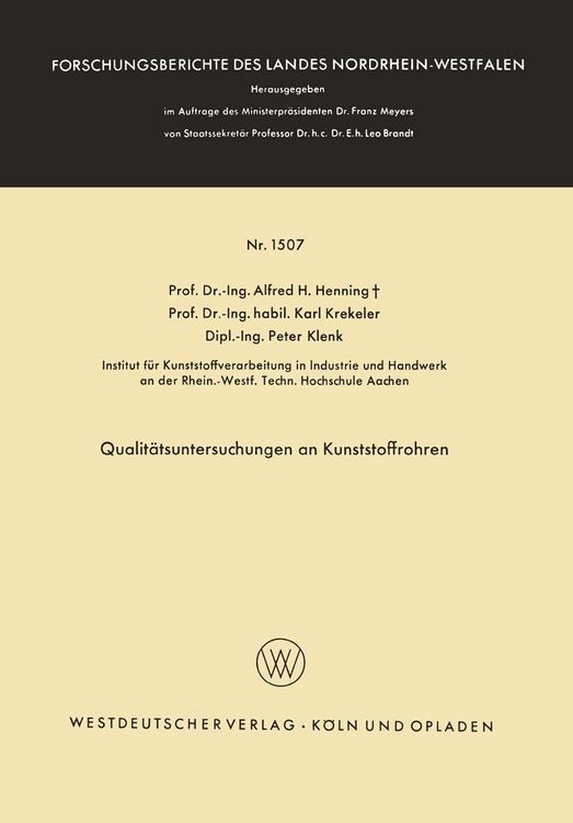 Produktbild: Qualit&auml;tsuntersuchungen an Kunststoffrohren