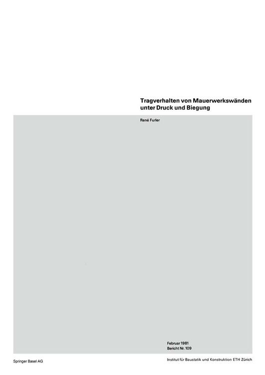 Produktbild: Tragverhalten von Mauerwerksw&auml;nden unter Druck und Biegung