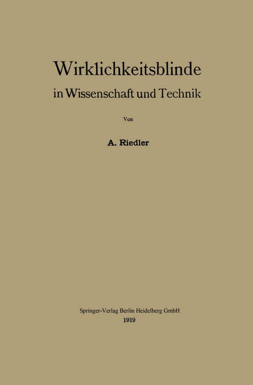Produktbild: Wirklichkeitsblinde in Wissenschaft und Technik