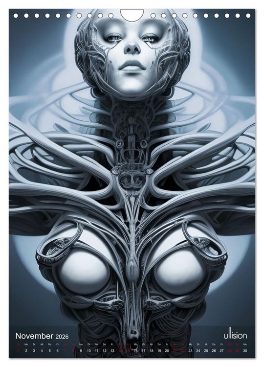 Produktbild: Biomechanic Portrait - Sch&ouml;nheit zwischen Mensch und Maschine (Wandkalender 2026 DIN A4 hoch), CALVENDO Monatskalender