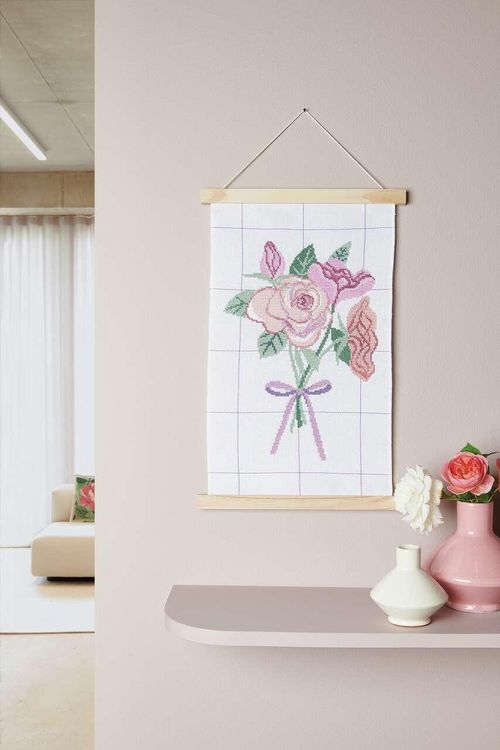 Produktbild: Stickpackung Gez&auml;hlter Kreuzstich, Blumenstrau&szlig; mit Posterh&auml;