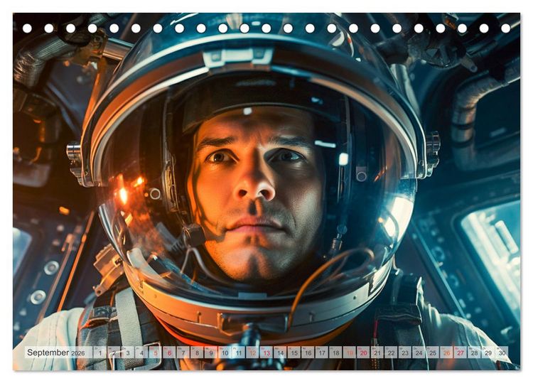 Produktbild: Astronaut - Unterwegs in der Galaxie (Tischkalender 2026 DIN A5 quer), CALVENDO Monatskalender