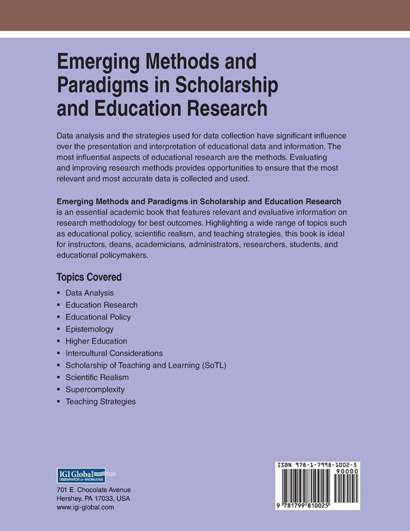 Produktbild: Emerging Methods and Paradigms in Scholarship and Education Research