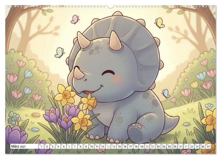 Produktbild: Dino-Babys Jahresreise (Wandkalender 2027 DIN A2 quer), CALVENDO Monatskalender