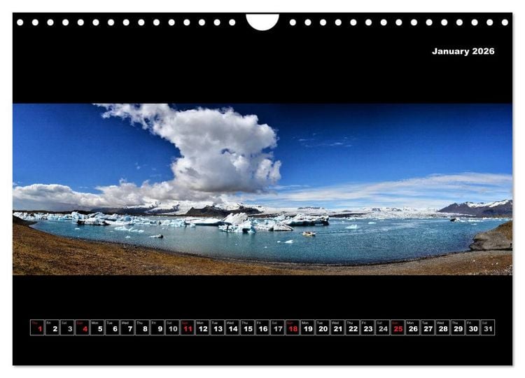 Produktbild: Iceland - Panoramic photographies (Wall Calendar 2026 DIN A4 landscape), CALVENDO 12 Month Wall Calendar