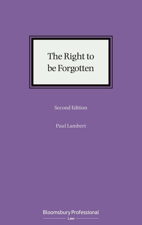 Produktbild: The Right to be Forgotten