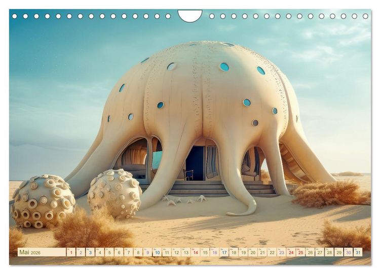 Produktbild: Exzentrische biomorphe Architektur (Wandkalender 2026 DIN A4 quer), CALVENDO Monatskalender