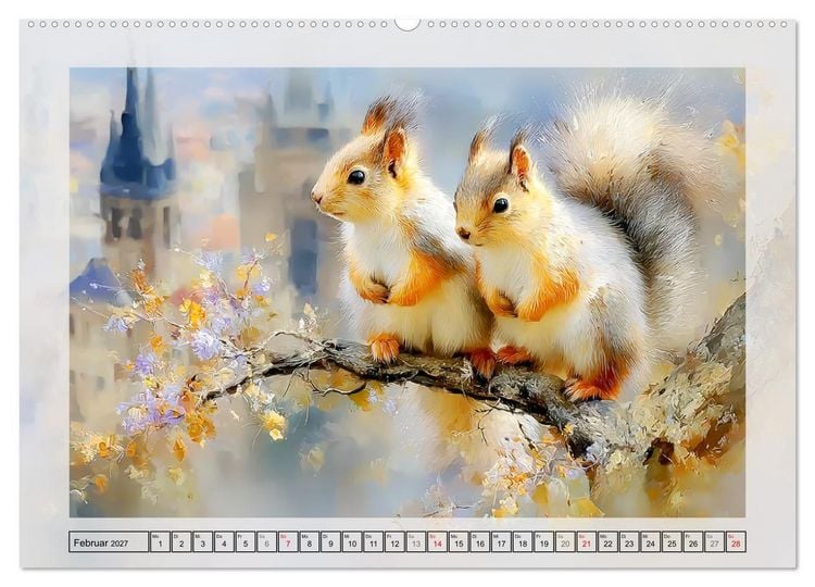 Produktbild: Eichh&ouml;rnchen. Zauberhafte Momente in der Natur (hochwertiger Premium Wandkalender 2027 DIN A2 quer), Kunstdruck in Hochglanz