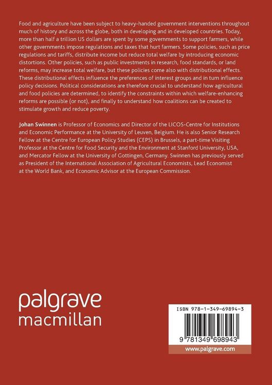Produktbild: The Political Economy of Agricultural and Food Policies
