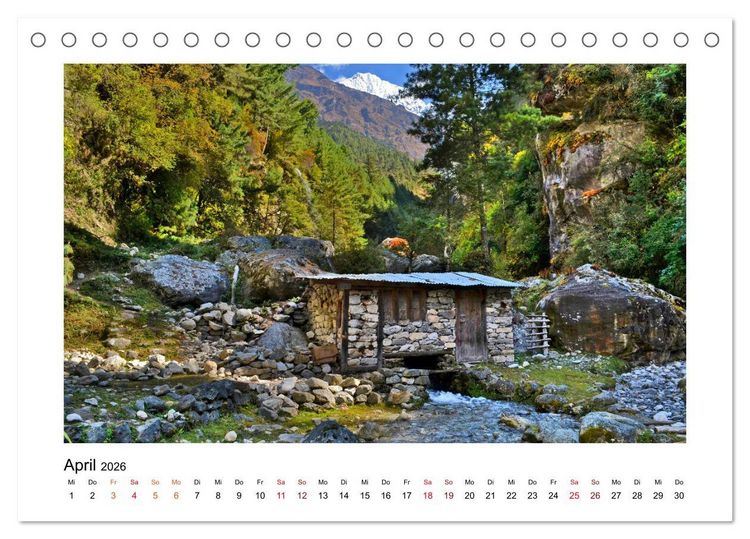 Produktbild: Nepal - Wanderparadies zwischen Annapurna & Everest (Tischkalender 2026 DIN A5 quer), CALVENDO Monatskalender