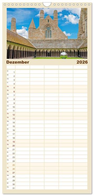 Produktbild: Familienplaner 2026 - Normandie - Frankreichs wundersch&ouml;ner Norden mit 5 Spalten (Wandkalender, 21 x 45 cm) CALVENDO