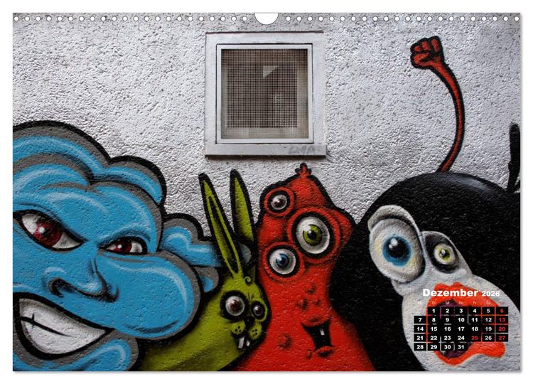 Produktbild: Street-Art 2026 / CH-Version (Wandkalender 2026 DIN A3 quer), CALVENDO Monatskalender