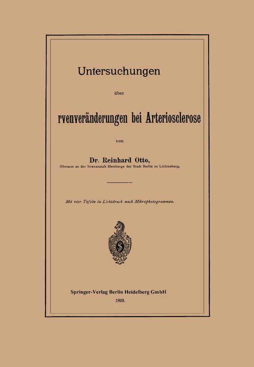 Produktbild: Untersuchungen &uuml;ber Sehnervenver&auml;nderungen bei Arteriosclerose
