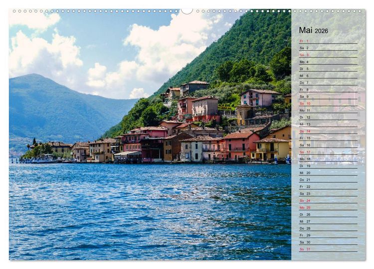 Produktbild: Impressionen vom Iseosee (hochwertiger Premium Wandkalender 2026 DIN A2 quer), Kunstdruck in Hochglanz