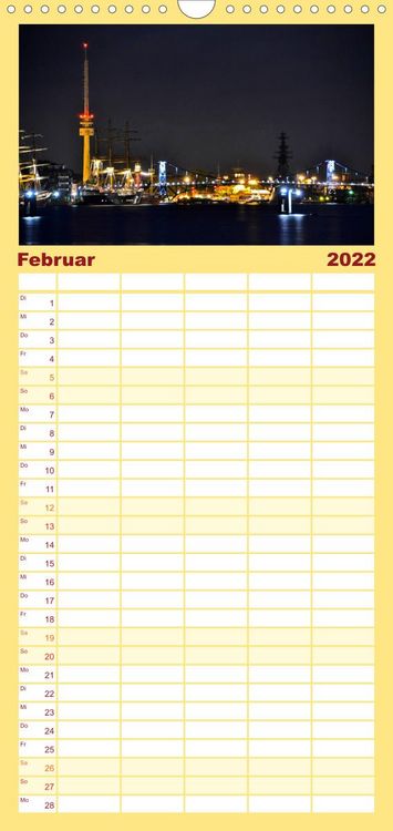 Produktbild: Wilhelmshaven - Familienplaner hoch (Wandkalender 2022 , 21 cm x 45 cm, hoch)