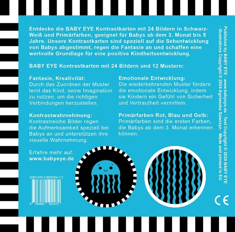 BABY EYE Kontrastkarten für Babys und Kinder: Band 3 – Fantasie · Entwicklungsbegleiter für kleine Forscher: 24 Bilder, 12 Muster · Schwarz-Weiß und P