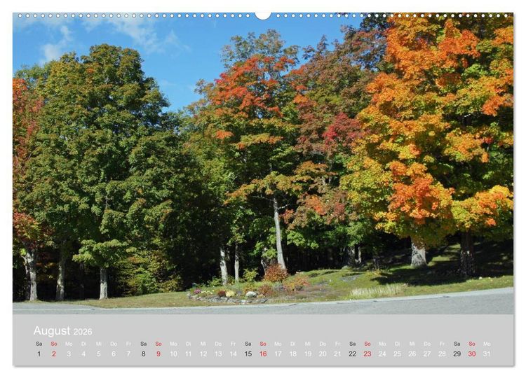 Produktbild: Indian Summer in New England (Wandkalender 2026 DIN A2 quer), CALVENDO Monatskalender