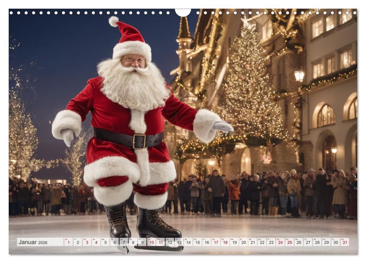 Produktbild: Durch das Jahr mit dem Weihnachtsmann (Wandkalender 2026 DIN A3 quer), CALVENDO Monatskalender