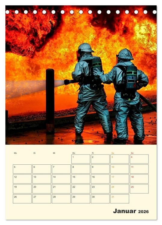 Produktbild: Feuerwehr - im Einsatz weltweit (Tischkalender 2026 DIN A5 hoch), CALVENDO Monatskalender