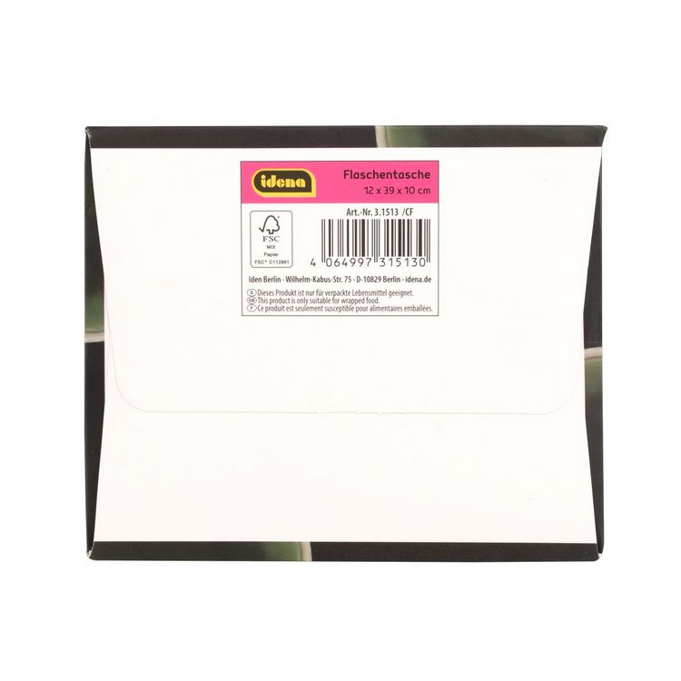 Produktbild: Idena Flaschentasche Sektflasche schwarz 12x39x10cm 210g/m&sup2;