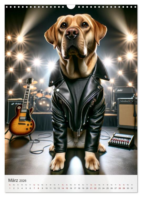 Produktbild: Rockstar Labbi (Wandkalender 2026 DIN A3 hoch), CALVENDO Monatskalender