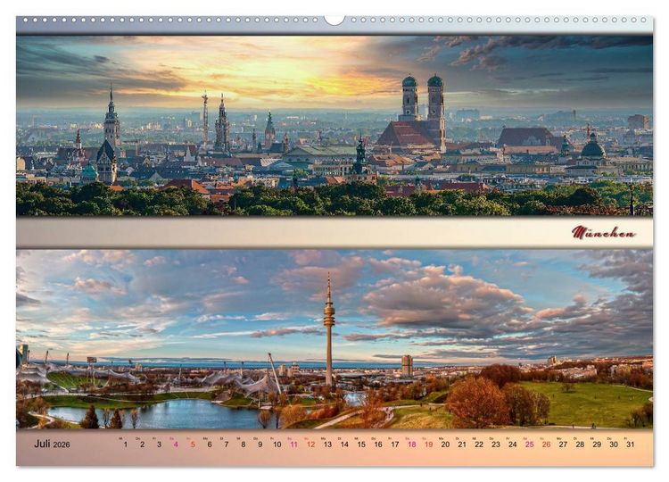 Produktbild: Faszinierende St&auml;dte, Panoramen (Wandkalender 2026 DIN A2 quer), CALVENDO Monatskalender