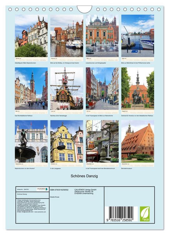 Produktbild: Sch&ouml;nes Danzig (Wandkalender 2026 DIN A4 hoch), CALVENDO Monatskalender