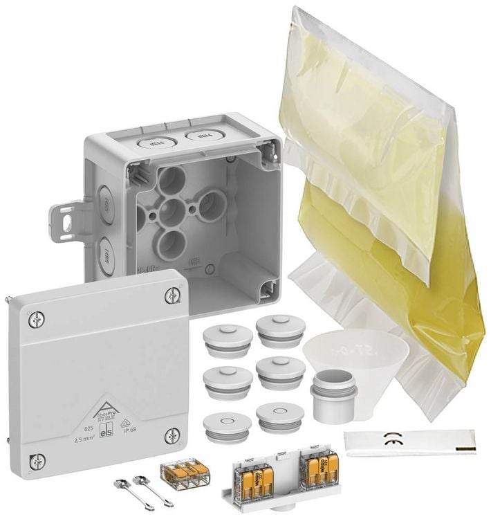 Produktbild: Spelsberg 40246001 Abzweigkasten (L x B x H) 92 x 92 x 60mm Grau IP66, IP68 1St.