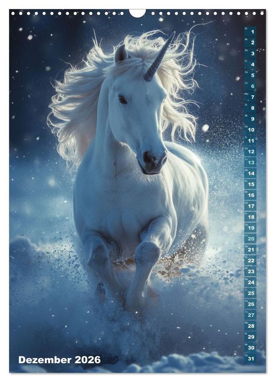 Produktbild: M&auml;rchenhafte Einhornreise - Ein Jahr voller Magie (Wandkalender 2026 DIN A3 hoch), CALVENDO Monatskalender