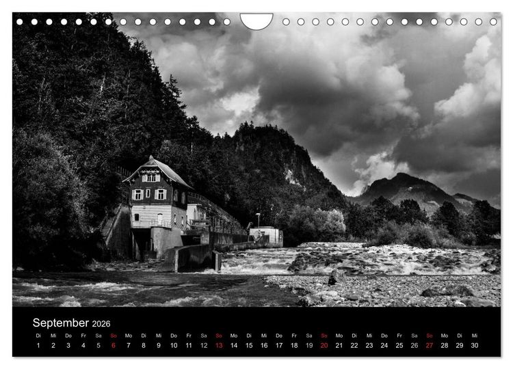 Produktbild: BERGE IN SCHWARZ WEISS (Wandkalender 2026 DIN A4 quer), CALVENDO Monatskalender