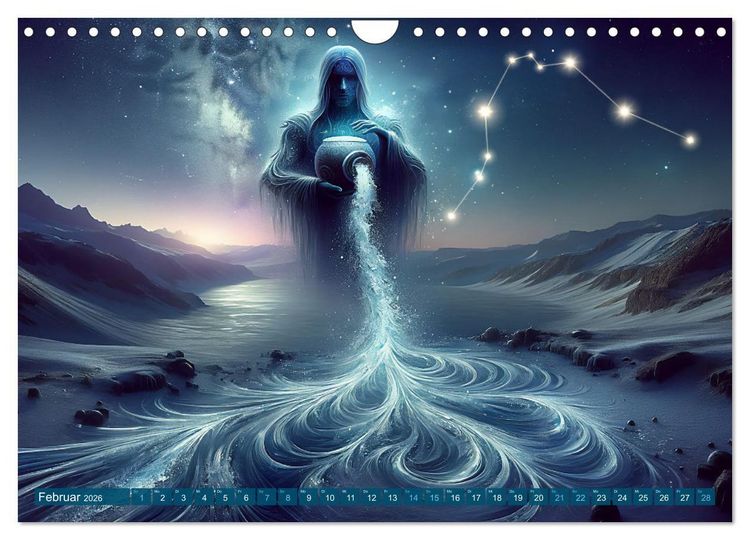 Produktbild: Kosmische Sinfonie: Der Tanz der Sternzeichen (Wandkalender 2026 DIN A4 quer), CALVENDO Monatskalender