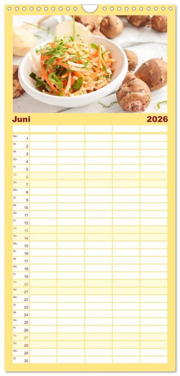 Produktbild: Familienplaner 2026 - K&ouml;stliche Topinambur mit 5 Spalten (Wandkalender, 21 x 45 cm) CALVENDO