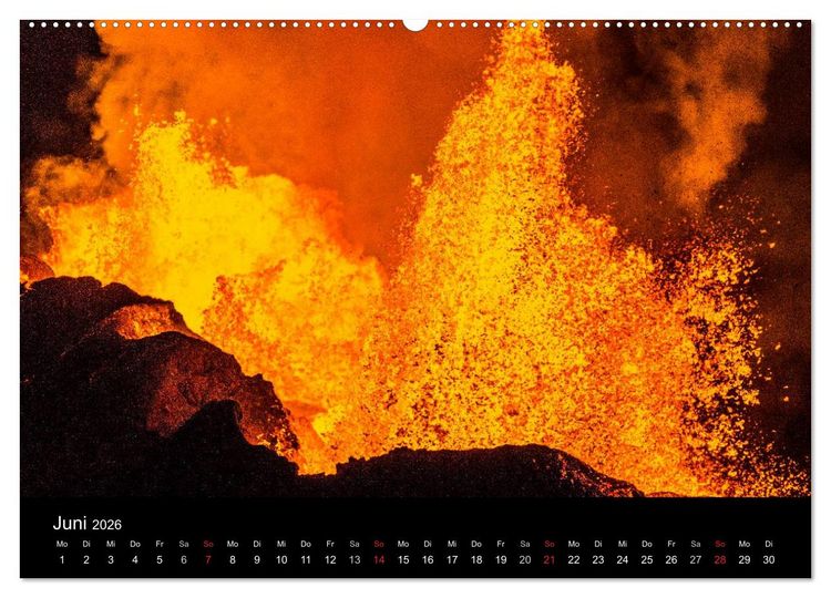 Produktbild: Vulkanausbruch - Island (Wandkalender 2026 DIN A2 quer), CALVENDO Monatskalender