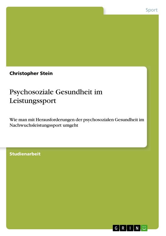 Produktbild: Psychosoziale Gesundheit im Leistungssport