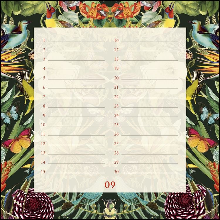 Produktbild: Immerwährender Geburtstagskalender floral – Archive by Portico Designs – Quadrat-Format 24 x 24 cm