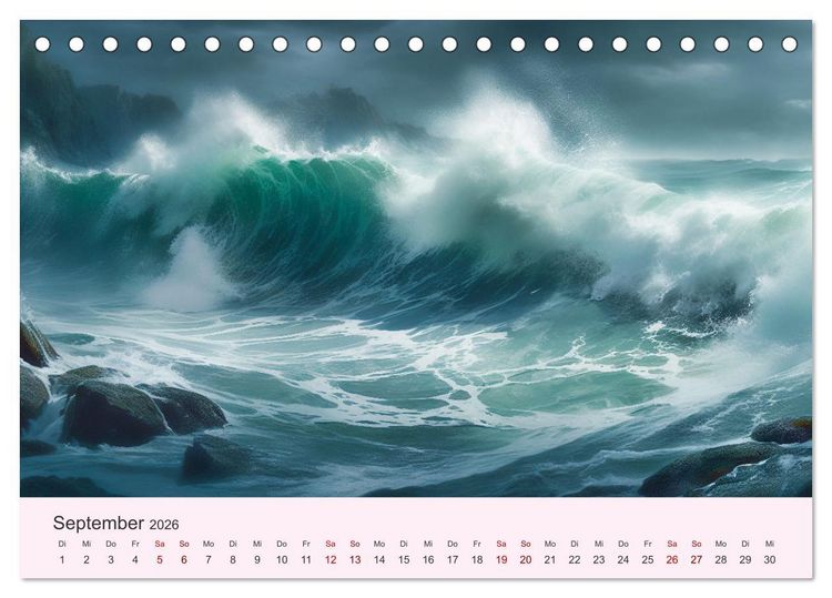 Produktbild: Sturmgetrieben - Der wilde K&uuml;stenkalender (Tischkalender 2026 DIN A5 quer), CALVENDO Monatskalender