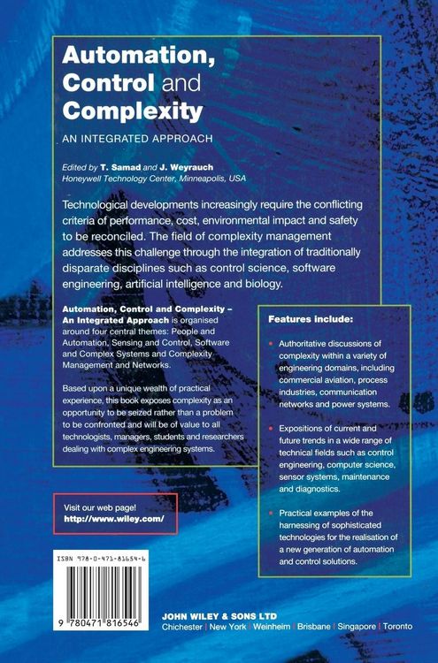 Produktbild: Automation, Control and Complexity: An Integrated Approach