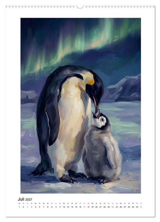 Produktbild: Pinguine - Watscheln, Kuscheln, Staunen (hochwertiger Premium Wandkalender 2027 DIN A2 hoch), Kunstdruck in Hochglanz