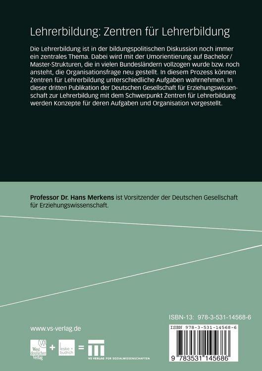 Produktbild: Lehrerbildung: Zentren f&uuml;r Lehrerbildung
