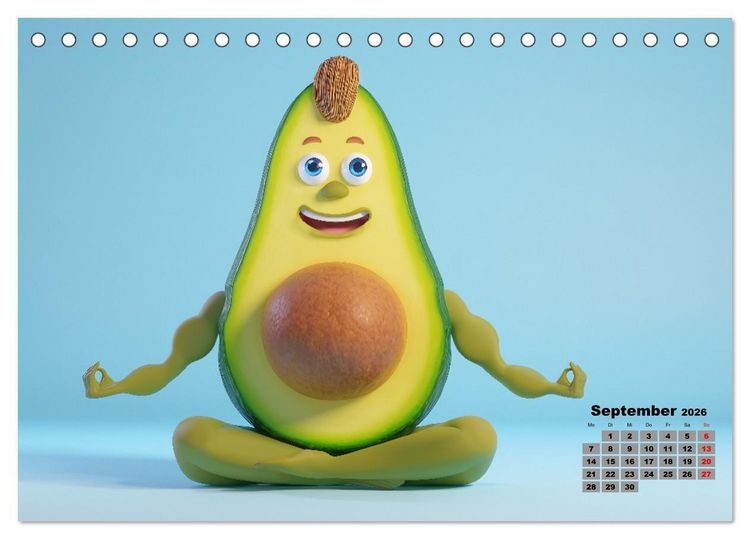 Produktbild: Vegane Power - Kalender f&uuml;r Veganer, Vegetarier und alle Pflanzenfans (Tischkalender 2026 DIN A5 quer), CALVENDO Monatskalender