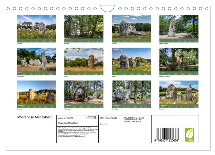 Produktbild: Mysteri&ouml;se Megalithen (Wandkalender 2026 DIN A4 quer), CALVENDO Monatskalender