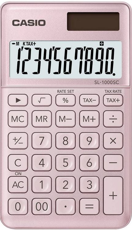 Produktbild: Casio SL-1000SC Taschenrechner Rosa Display (Stellen): 10 solarbetrieben, batteriebetrieben (B x H x T) 71 x 9 x 120 mm