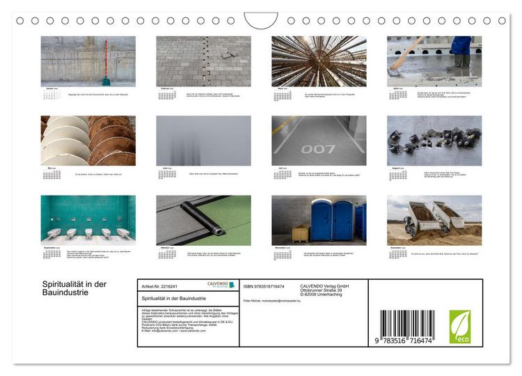 Produktbild: Spiritualit&auml;t in der Bauindustrie (Wandkalender 2026 DIN A4 quer), CALVENDO Monatskalender